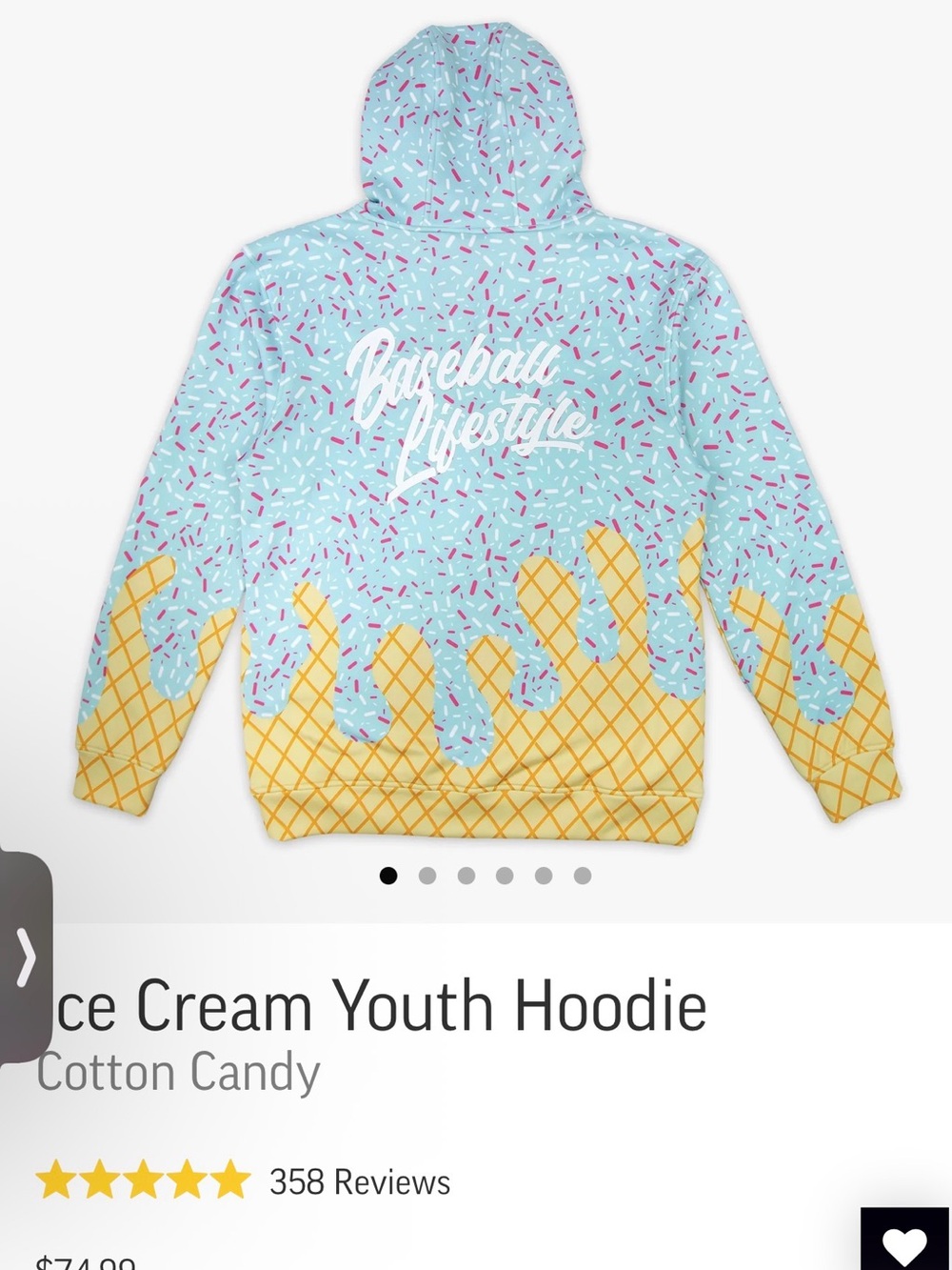 Baseball Lifestyle 101 Ice Cream Hoodie